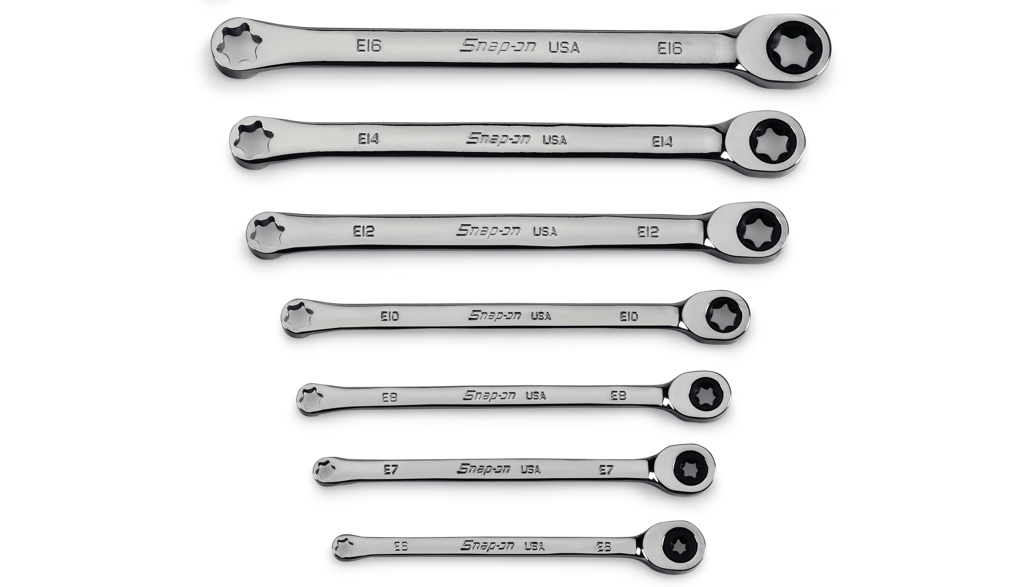 7 pc TORX® Non-Reversible Ratcheting Box Wrench Set (E6-E16) | XDRE707 7 pc TORX® Non-Reversible Ratcheting Box Wrench Set (E6-E16) | XDRE707
